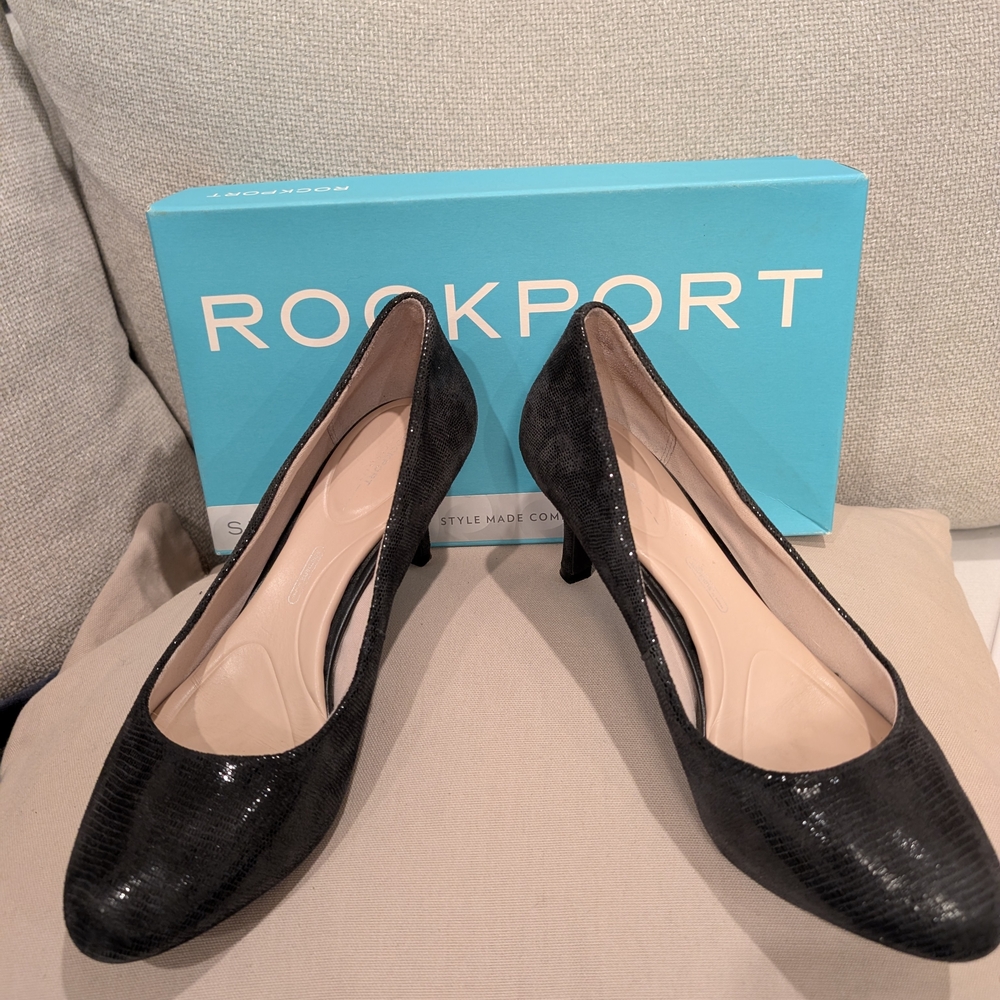 Rockport Women's Black Suede Heels